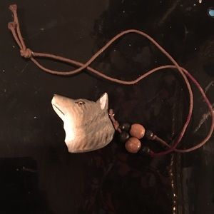 Hand Carved Wolf Necklace